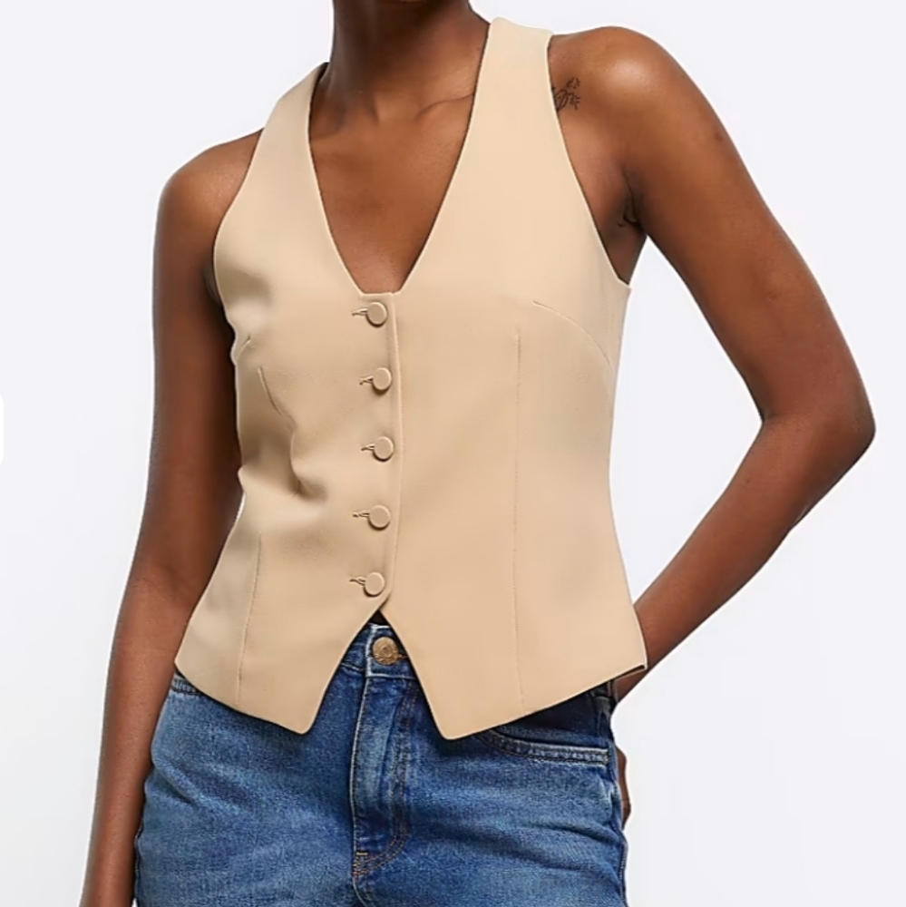 New With Tags! River Island Nude Vest Size 8